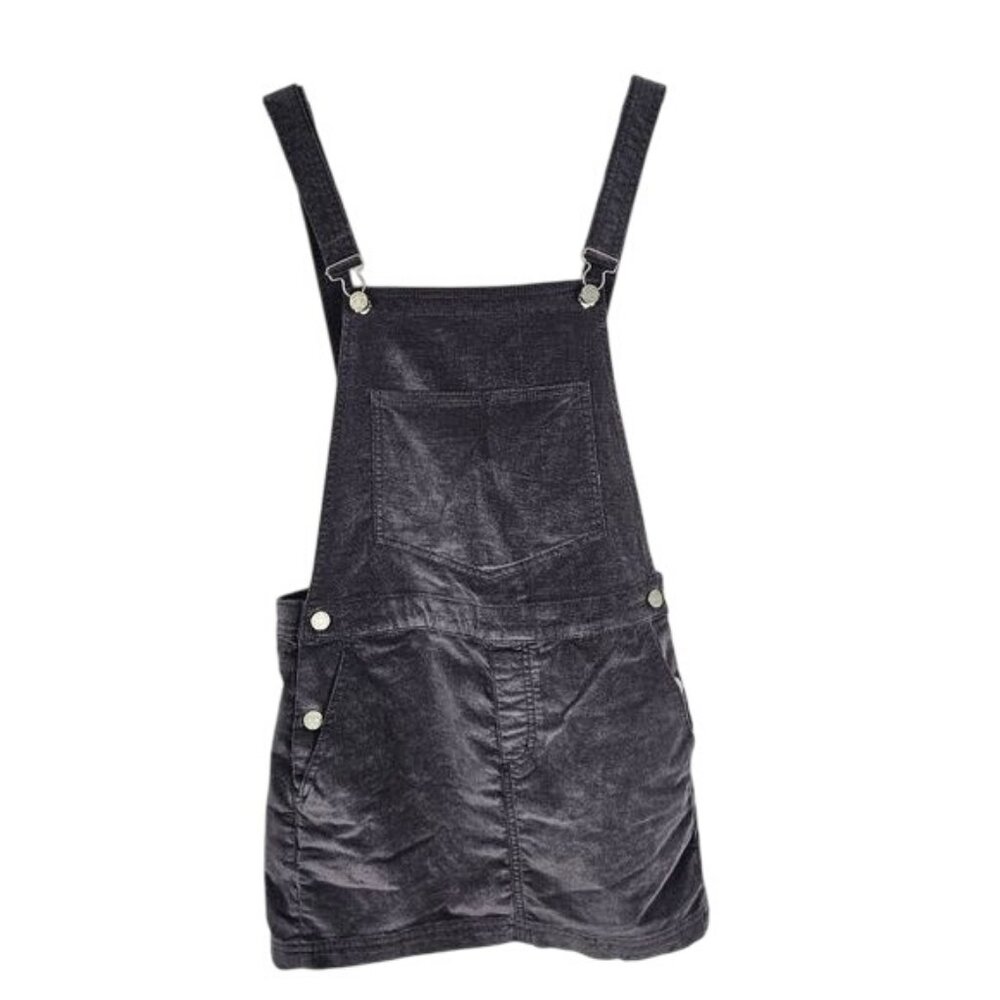 Urban Outfitters Velour Mini Overall Dress Sz S Purple Adjustable Y2K 90s Retro - Picture 2 of 8